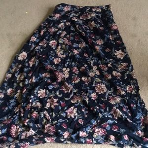 I Have a multi colored skirt with a floral pattern.